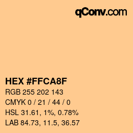 カラーコード: HEX #FFCA8F | qconv.com