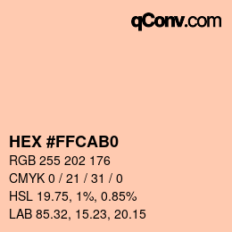 カラーコード: HEX #FFCAB0 | qconv.com
