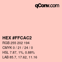 Color code: HEX #FFCAC2 | qconv.com