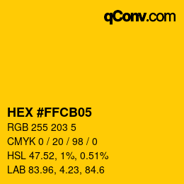 Color code: HEX #FFCB05 | qconv.com