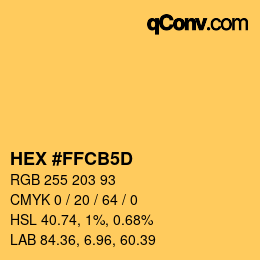 カラーコード: HEX #FFCB5D | qconv.com