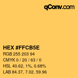 Farbcode: HEX #FFCB5E | qconv.com