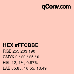 颜色代码: HEX #FFCBBE | qconv.com