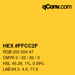 Color code: HEX #FFCC2F | qconv.com
