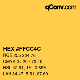 カラーコード: HEX #FFCC4C | qconv.com