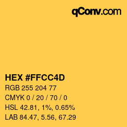Color code: HEX #FFCC4D | qconv.com