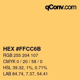 Color code: HEX #FFCC6B | qconv.com