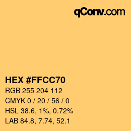 カラーコード: HEX #FFCC70 | qconv.com