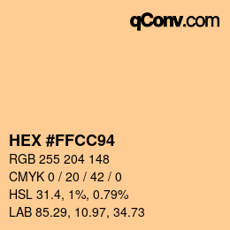 Color code: HEX #FFCC94 | qconv.com