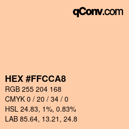 Farbcode: HEX #FFCCA8 | qconv.com