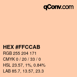 Color code: HEX #FFCCAB | qconv.com