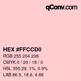 颜色代码: HEX #FFCCD0 | qconv.com