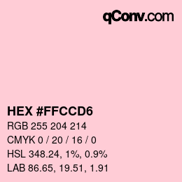 Color code: HEX #FFCCD6 | qconv.com