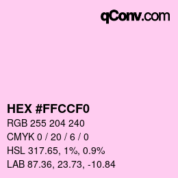 Color code: HEX #FFCCF0 | qconv.com