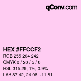 Color code: HEX #FFCCF2 | qconv.com