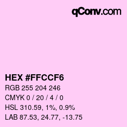 Color code: HEX #FFCCF6 | qconv.com