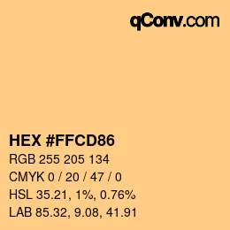Color code: HEX #FFCD86 | qconv.com