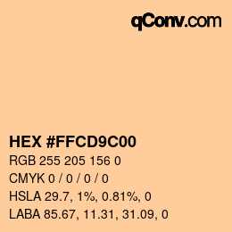 Farbcode: HEX #FFCD9C00 | qconv.com