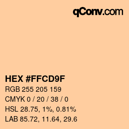 Color code: HEX #FFCD9F | qconv.com