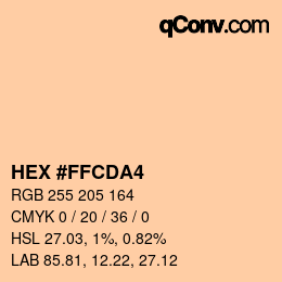 Color code: HEX #FFCDA4 | qconv.com