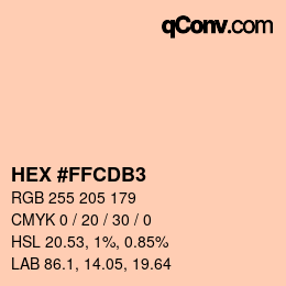 Color code: HEX #FFCDB3 | qconv.com