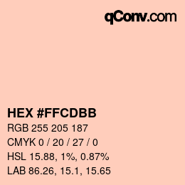 颜色代码: HEX #FFCDBB | qconv.com