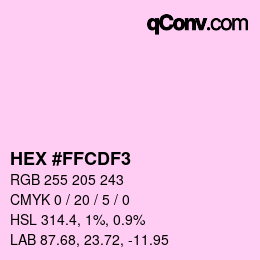 Color code: HEX #FFCDF3 | qconv.com