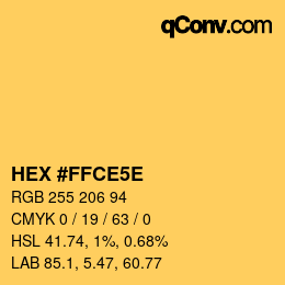Farbcode: HEX #FFCE5E | qconv.com