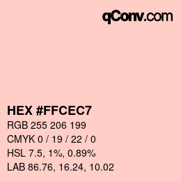 カラーコード: HEX #FFCEC7 | qconv.com