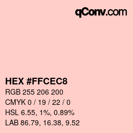 カラーコード: HEX #FFCEC8 | qconv.com