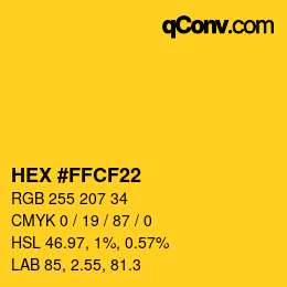 Color code: HEX #FFCF22 | qconv.com