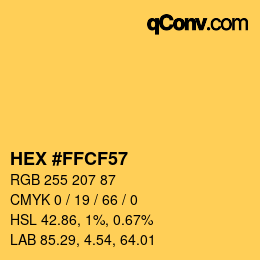 カラーコード: HEX #FFCF57 | qconv.com