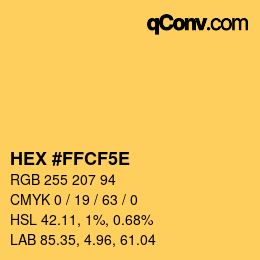 颜色代码: HEX #FFCF5E | qconv.com