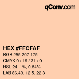 カラーコード: HEX #FFCFAF | qconv.com