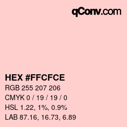 Color code: HEX #FFCFCE | qconv.com