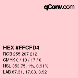カラーコード: HEX #FFCFD4 | qconv.com