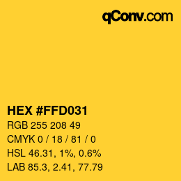 Color code: HEX #FFD031 | qconv.com