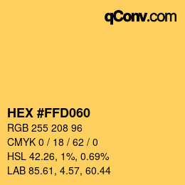 Color code: HEX #FFD060 | qconv.com