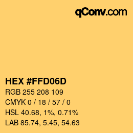 Color code: HEX #FFD06D | qconv.com