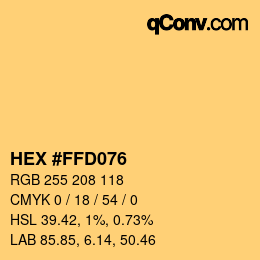 Color code: HEX #FFD076 | qconv.com