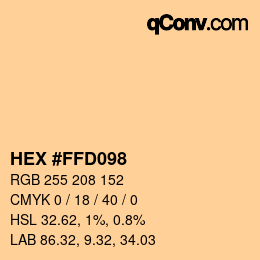 カラーコード: HEX #FFD098 | qconv.com