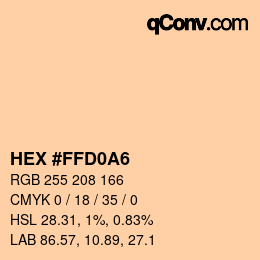 Color code: HEX #FFD0A6 | qconv.com