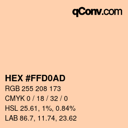 Color code: HEX #FFD0AD | qconv.com