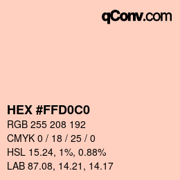 カラーコード: HEX #FFD0C0 | qconv.com