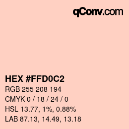 Color code: HEX #FFD0C2 | qconv.com
