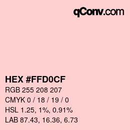 Color code: HEX #FFD0CF | qconv.com