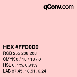 Color code: HEX #FFD0D0 | qconv.com