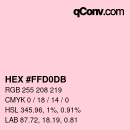 Color code: HEX #FFD0DB | qconv.com