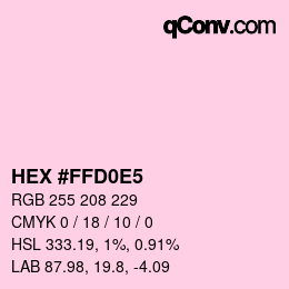 Farbcode: HEX #FFD0E5 | qconv.com