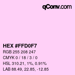 カラーコード: HEX #FFD0F7 | qconv.com